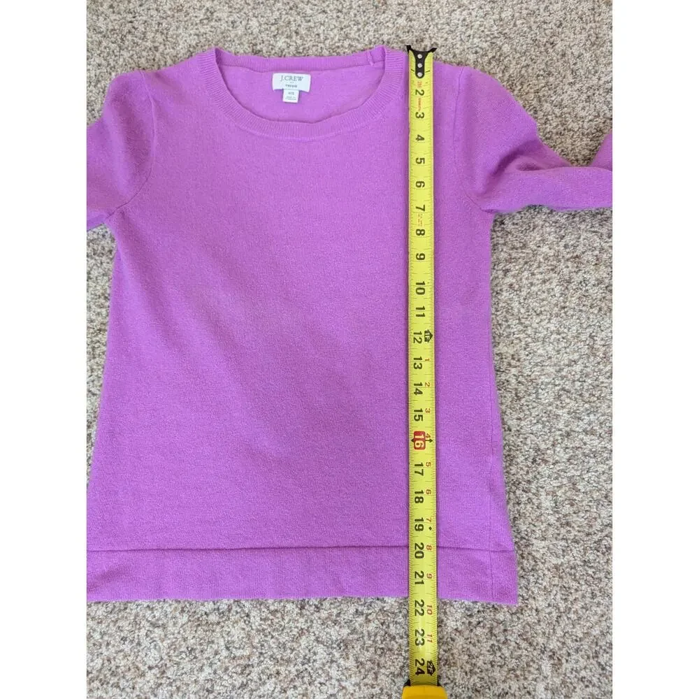 J.CREW Sweater Women XS Hot Pink Teddie Pullover Cotton Merino Wool